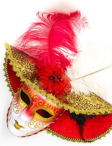 MASCARA SOMBRERO ROJO