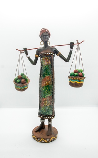 Figura africana con fruteros 