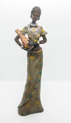 Figura africana con jarrón 